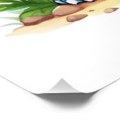 Schattigee groene trex dinosaurus gepersonaliseerd perfect poster (Hoek)