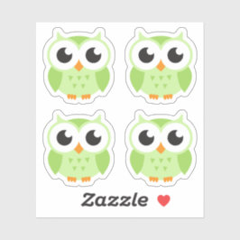 Schattigee groene uil stickers