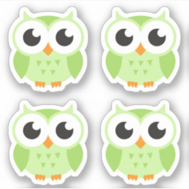 Schattigee groene uil stickers