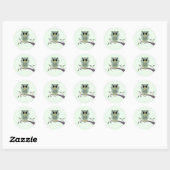 Schattigee groene uil Stickers (Vel)