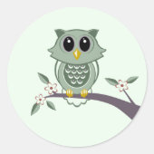 Schattigee groene uil Stickers (Voorkant)