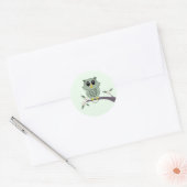 Schattigee groene uil Stickers (Envelop)