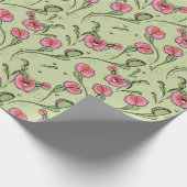 Schattigee groene venusvliegenval vast op je liefd cadeaupapier (Hoek)