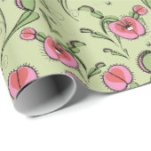 Schattigee groene venusvliegenval vast op je liefd cadeaupapier (Rol Hoek)