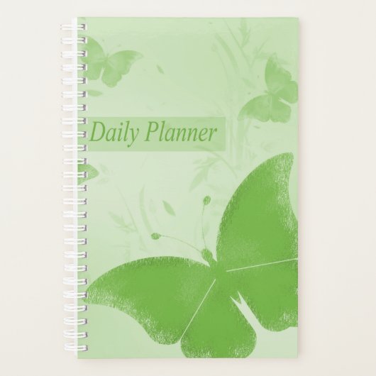 Schattigee groene vlinders dagelijks planner (Voorkant)