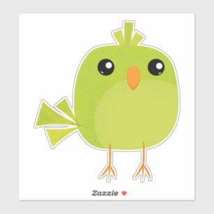 Schattigee groene vogel sticker