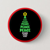 Schattigee Groene Vrede Kerstboom Single Initiaal Ronde Button 5,7 Cm (Voorkant)