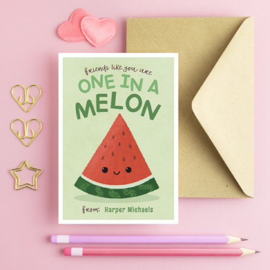 Schattigee Groene Watermeloen School Classroom Val Kaart