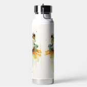 Schattigee Groene Waterverf Boomkikker, custom Waterfles (Links)