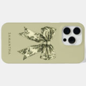 Schattigee Groene Waterverf Coquette Toile Bow met Case-Mate iPhone Case (Achterkant (horizontaal))