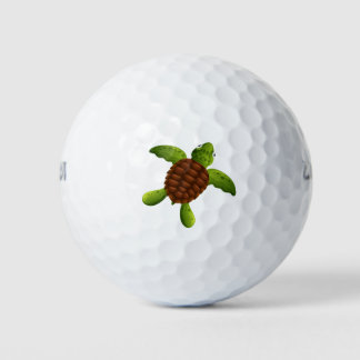Schattigee groene zeeen schildpad golfballen