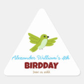 Schattigee groene zomervogelverjaardag sticker (Voorkant)