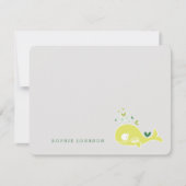 Schattigee Groene Zwangere Mama Walvis Twins Baby  Bedankkaart (Voorkant)