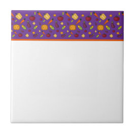 Schattigee groenten paarse patroon tegeltje