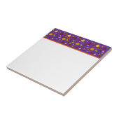 Schattigee groenten paarse patroon tegeltje (Zijkant)