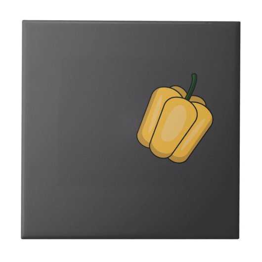 Schattigee groenten paprika grijs patroon tegeltje (Voorkant)