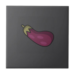 Schattigee groenten patroon aubergine grijs tegeltje