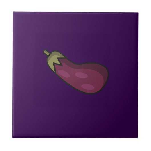 Schattigee groenten patroon aubergine paarse tegeltje (Voorkant)