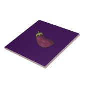 Schattigee groenten patroon aubergine paarse tegeltje (Zijkant)