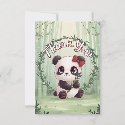 Schattigee groet Panda Bedankkaart (Voorkant)
