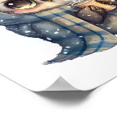 Schattigee grootogige uil met een kop koffie poster (Hoek)