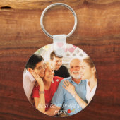 Schattigee grootouders kleinkinderen familie foto sleutelhanger (Voorkant)