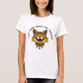 Schattigee Groovy Cat in Tribal Attire T-shirt (Voorkant)