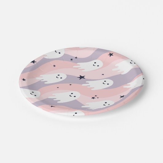 Schattigee Groovy Halloween Ghost Papieren Bordje (Gekanteld)