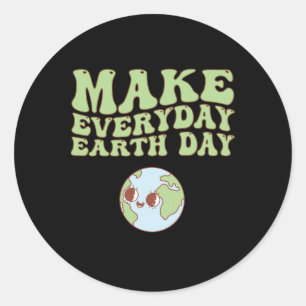 Schattigee Groovy Make Everyday Earth Day Clroom T Ronde Sticker