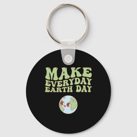 Schattigee Groovy Make Everyday Earth Day Clroom T Sleutelhanger (Voorkant)