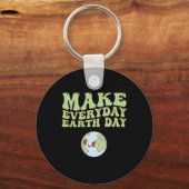 Schattigee Groovy Make Everyday Earth Day Clroom T Sleutelhanger (Voorkant)