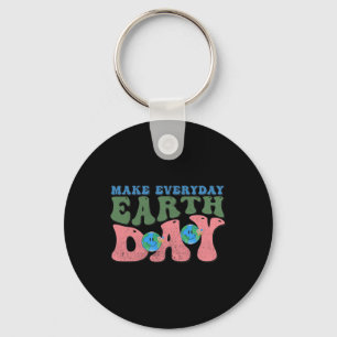 Schattigee Groovy Make Everyday Earth Day Save Env Sleutelhanger