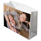 Schattigee Grote Baby's Eerste Kerstcadeau Tas Large Cadeautasje (Achterkant Gekanteld)