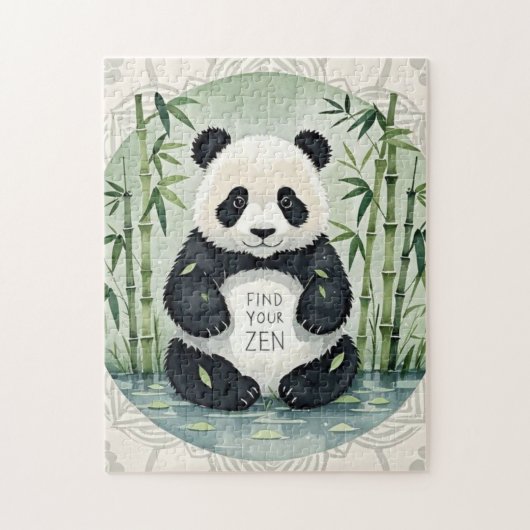 Schattigee Grote Chubby panda zittend in een lotus Legpuzzel (Verticaal)