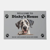 Schattigee Grote Deen Dog Foto Deurmat (Voorkant)