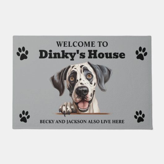 Schattigee Grote Deen Dog Foto Deurmat (Voorkant)