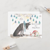Schattigee Grote Deen en Muis baby shower uitnodig Kaart (Voorkant / Achterkant in situ)