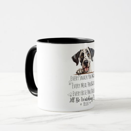 Schattigee Grote Deen Hond Grappig Custom Mok (Voorkant links)