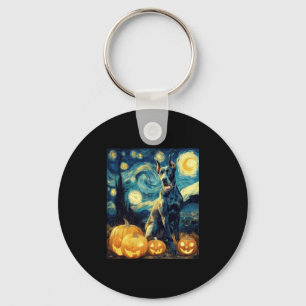 Schattigee Grote Deen Hond Halloween Jack O Lanter Sleutelhanger