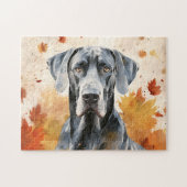 Schattigee Grote Deen Hond/Herfst/Herfst Legpuzzel (Horizontaal)