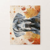 Schattigee Grote Deen Hond/Herfst/Herfst Legpuzzel (Verticaal)