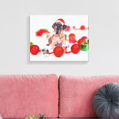 Schattigee Grote Deen Hond Kerstman Canvas Afdruk (Insitu (Woonkamer))