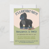 Schattigee grote gorilla gepersonaliseerde cartoon kaart (Voorkant)