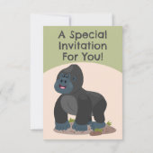 Schattigee grote gorilla gepersonaliseerde cartoon kaart (Achterkant)