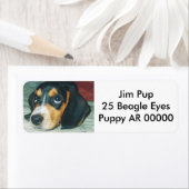 Schattigee grote ogen Beagle Puppy Etiket (Insitu)