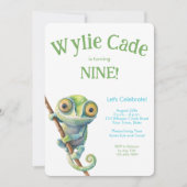 Schattigee grote ogen kameleon elke leeftijd jonge kaart (Voorkant)