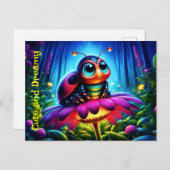 Schattigee grote ogen lieveheersbeestje met een my briefkaart (Voorkant / Achterkant)