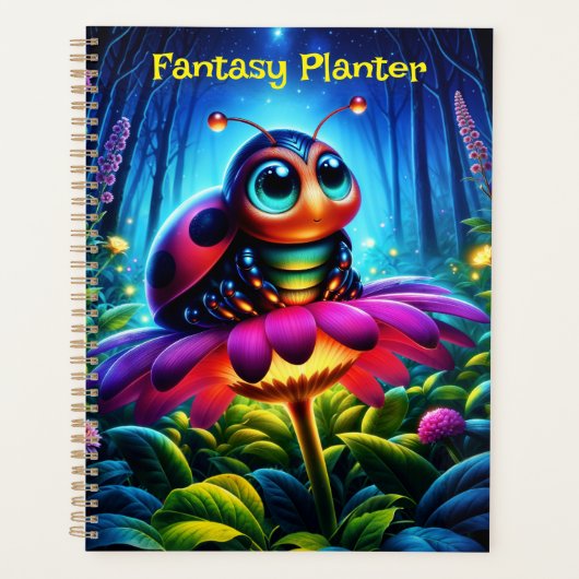 Schattigee grote ogen lieveheersbeestje met een my planner (Voorkant)