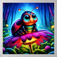 Schattigee grote ogen lieveheersbeestje met een my