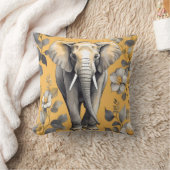 Schattigee grote olifant die over gele madeliefjes kussen (Deken)